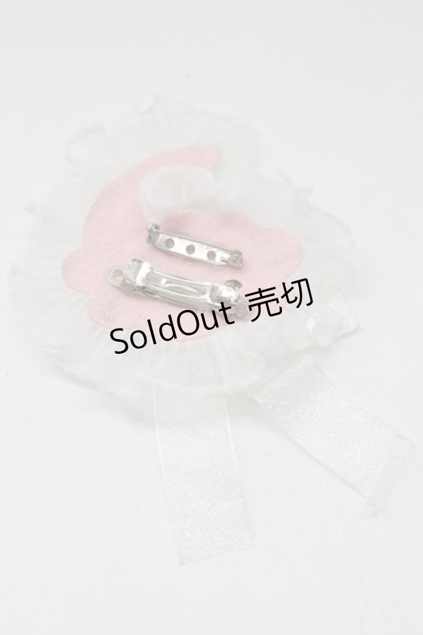 画像2: Nile Perch / ワッペン バレッタ&ブローチ<月&雲>  白 T-26-02-10-033-LO-AC-SA-ZT (2)