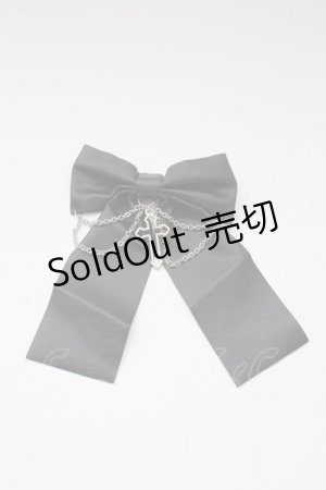 画像: LOLITAその他(お買取対象外) / チェーンクロスリボンクリップ  黒Ｘシルバー T-26-02-10-034-LO-AC-SA-ZT575F005