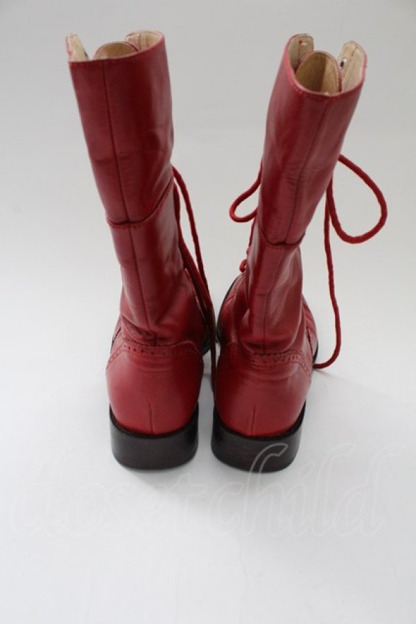 画像3: PINK HOUSE / 編み上げブーツ L レッド T-26-02-10-036-LO-SH-SA-ZT (3)