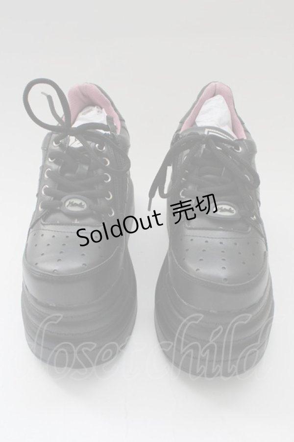 画像1: YOSUKE / 厚底レースアップスニーカー 25.0cm ブラック T-26-02-10-037-PU-SH-OW-ZT (1)