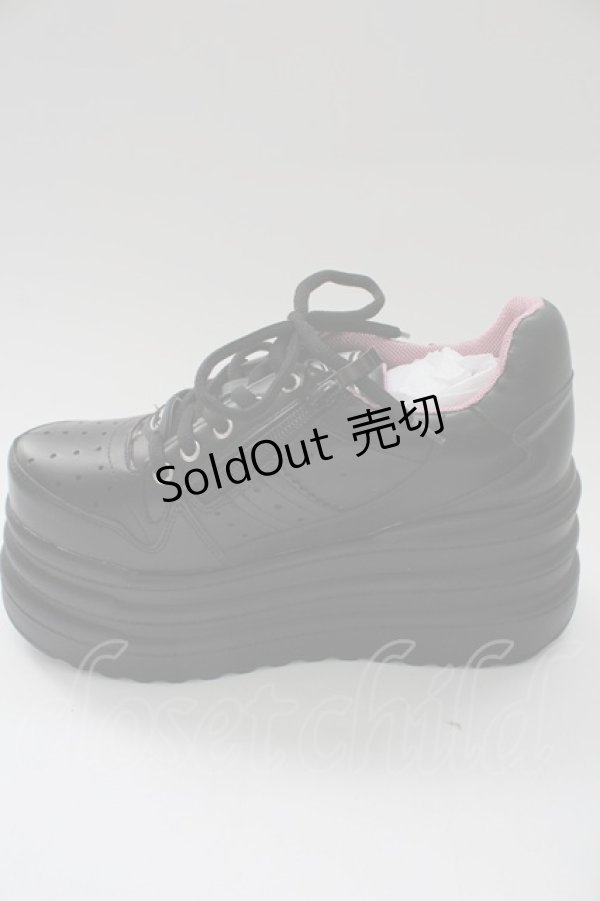 画像5: YOSUKE / 厚底レースアップスニーカー 25.0cm ブラック T-26-02-10-037-PU-SH-OW-ZT (5)