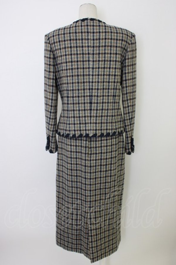 画像2: KANEKO ISAO / ぽんぽん使いチェックセットアップ  ブルー系 T-26-02-10-001-EL-TO-OW-ZT (2)