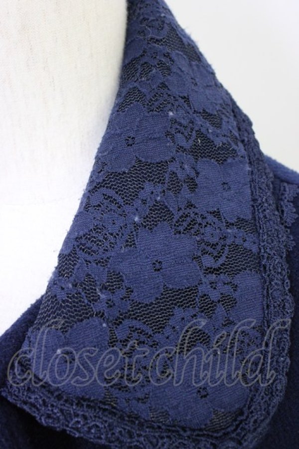 画像5: axes femme / レースカラーショートコート  ネイビー T-26-02-10-004-AX-CO-IG-ZT (5)