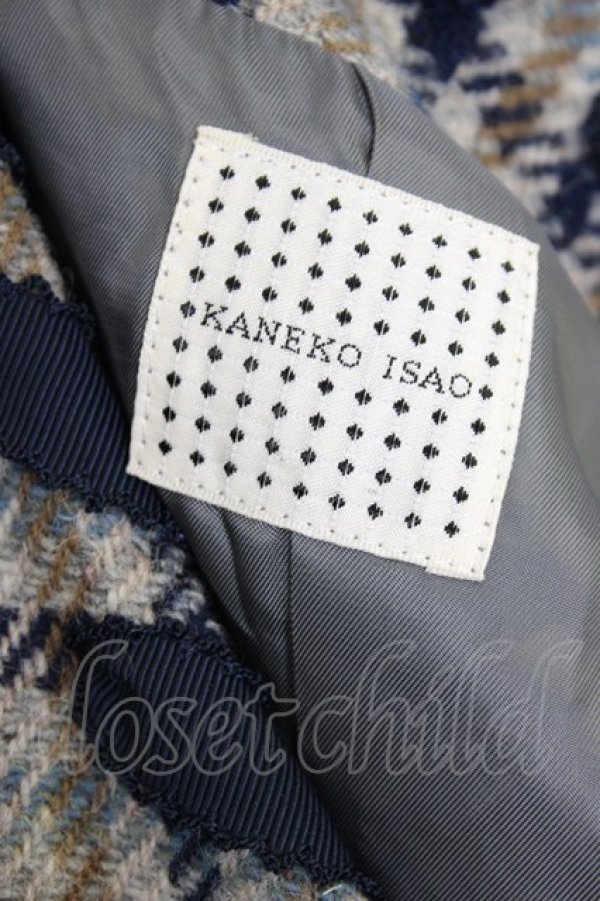 画像4: KANEKO ISAO / ぽんぽん使いチェックセットアップ  ブルー系 T-26-02-10-001-EL-TO-OW-ZT (4)
