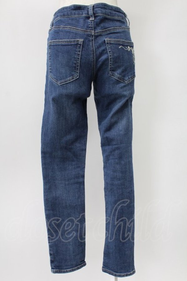 画像2: axes femme / 薔薇×鍵刺繍デニムパギンス S インディゴ T-26-02-10-008-AX-PA-IG-ZT (2)