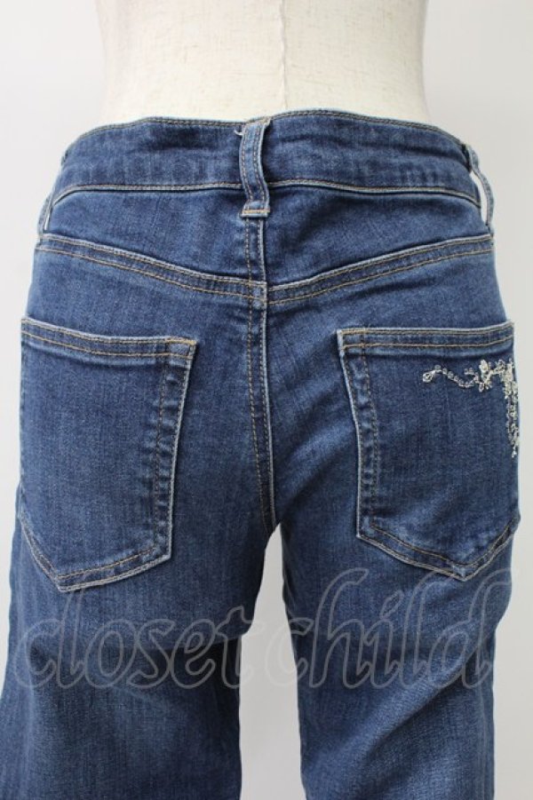 画像3: axes femme / 薔薇×鍵刺繍デニムパギンス S インディゴ T-26-02-10-008-AX-PA-IG-ZT (3)