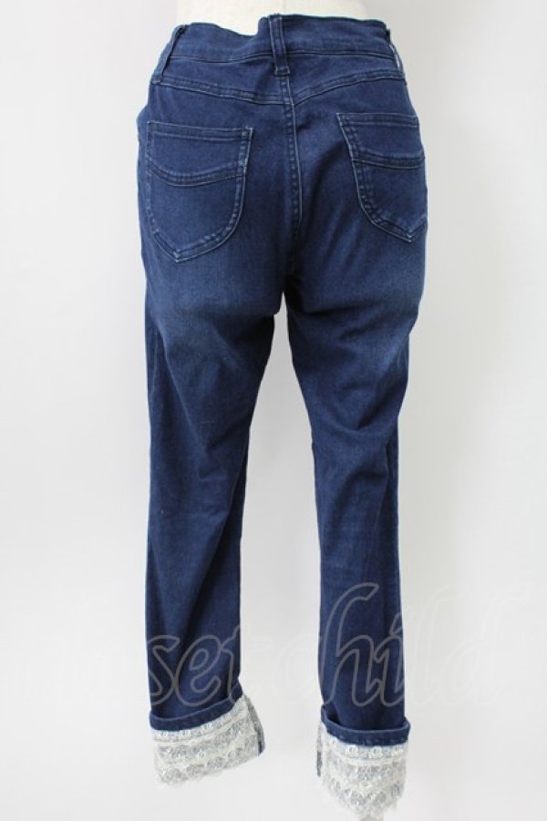 画像2: axes femme / 薔薇刺繍パンツ S インディゴ T-26-02-10-009-AX-PA-IG-ZT (2)