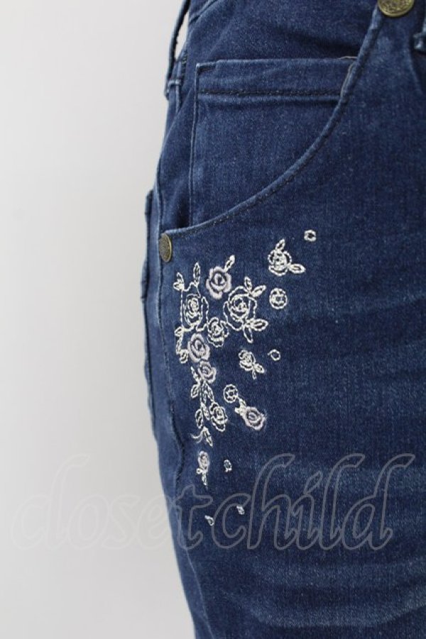 画像6: axes femme / 薔薇刺繍パンツ S インディゴ T-26-02-10-009-AX-PA-IG-ZT (6)