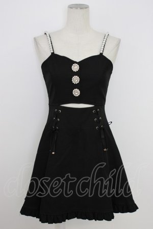 画像: Rojita / フロントカットキャミワンピース  黒Ｘ白 T-26-02-10-002-LO-OP-SA-ZT