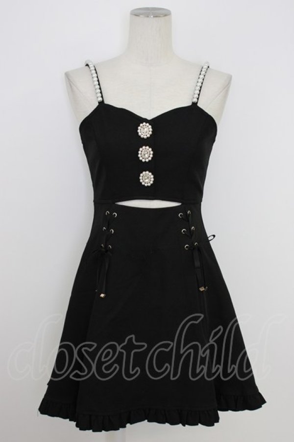 画像1: Rojita / フロントカットキャミワンピース  黒Ｘ白 T-26-02-10-002-LO-OP-SA-ZT (1)