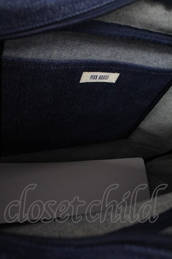 画像7: PINK HOUSE / テディベア刺繍ブリーフケース  インディゴ T-26-02-10-016-LO-BG-SA-ZT (7)