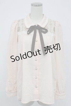 画像: Ank Rouge / ストライプ柄切替ブラウス  ピンク T-26-02-15-001-CA-BL-SA-ZT543