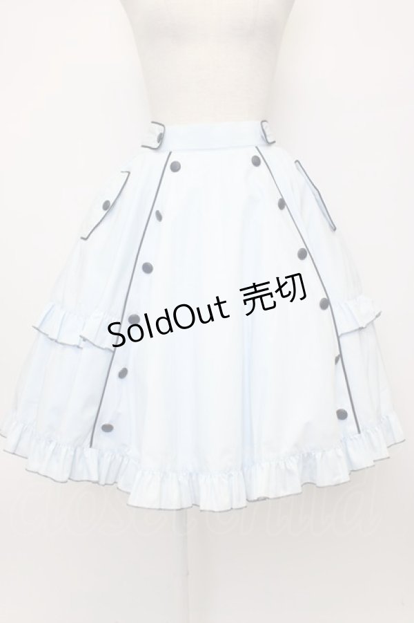 画像1: metamorphose / Little Nurse フリルスカート 1 サックス T-26-02-15-031-ME-SK-SA-ZT (1)