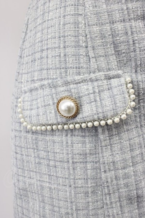 画像3: Ank Rouge / ツイードパールボタンスカート  グレーＸ白 T-26-02-15-032-CA-SK-SA-ZT (3)