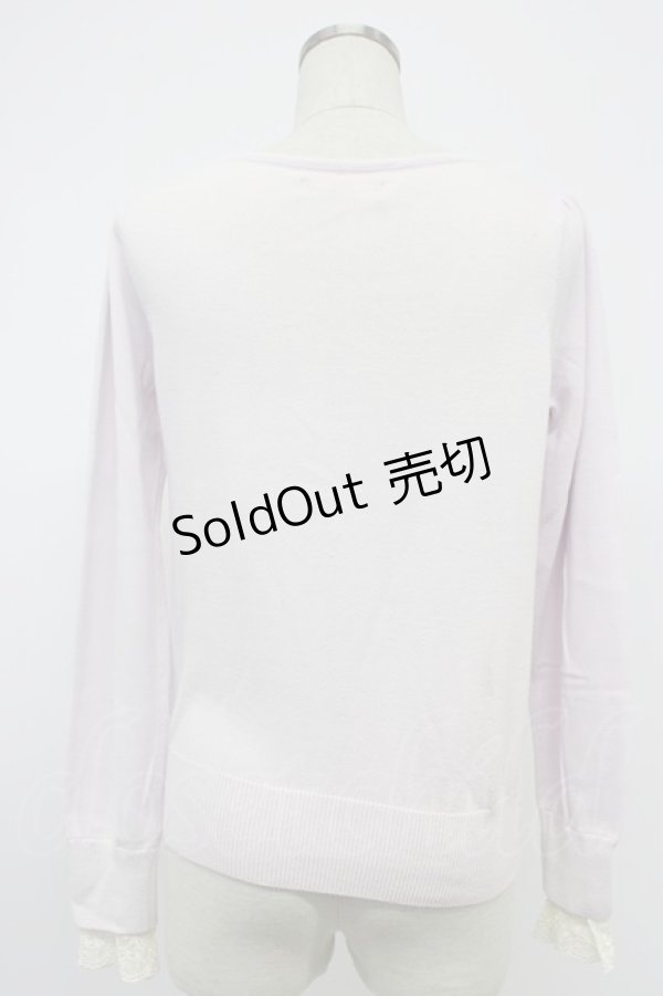 画像2: Ank Rouge / 襟型チュール型抜き長袖ニットトップス M ラベンダー T-26-02-15-035-CA-TO-HR-ZT (2)