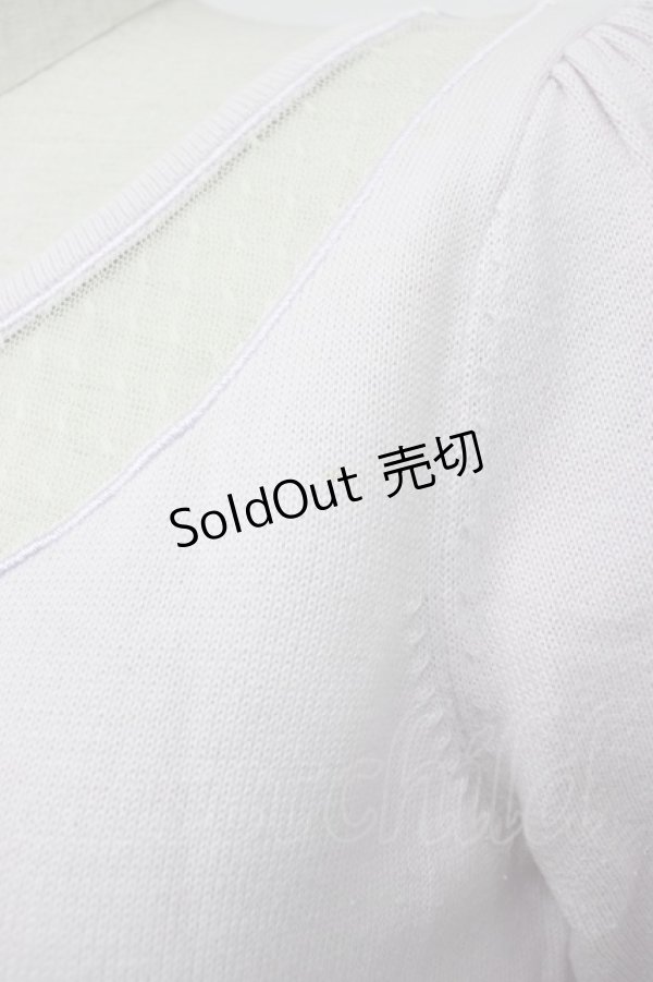 画像4: Ank Rouge / 襟型チュール型抜き長袖ニットトップス M ラベンダー T-26-02-15-035-CA-TO-HR-ZT (4)