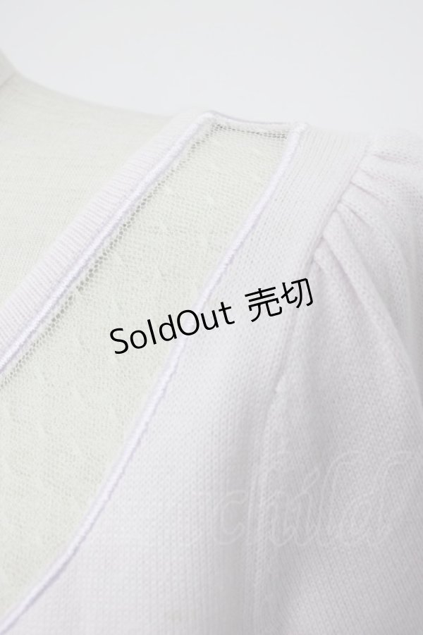 画像5: Ank Rouge / 襟型チュール型抜き長袖ニットトップス M ラベンダー T-26-02-15-035-CA-TO-HR-ZT (5)