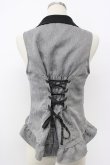 画像2: axes femme / 花刺繍レースアップベスト  グレーＸ黒 T-26-02-15-038-AX-TO-SA-ZT (2)