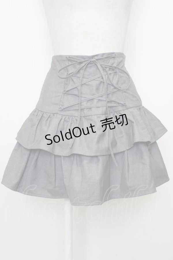 画像1: jouetie / レースアップティアードミニスカパン M グレー T-26-02-15-006-EL-SK-SA-ZT555 (1)