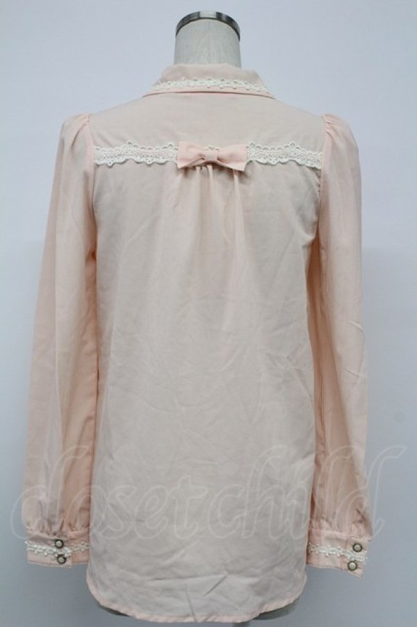 画像2: Ank Rouge / ストライプ柄切替ブラウス  ピンク T-26-02-15-001-CA-BL-SA-ZT (2)