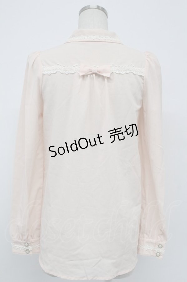 画像2: Ank Rouge / ストライプ柄切替ブラウス  ピンク T-26-02-15-001-CA-BL-SA-ZT543 (2)