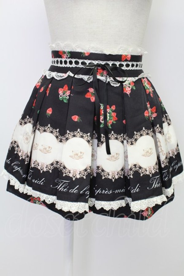 画像1: Ank Rouge / aftanoon tea printスカパン  黒 T-26-02-15-008-CA-PA-SA-ZT (1)