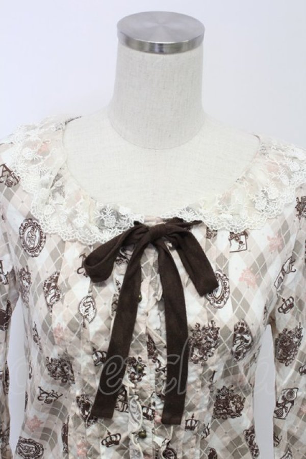 画像3: Ank Rouge / トランプ柄長袖ブラウス M ピンク T-26-02-15-009-CA-BL-SA-ZT (3)