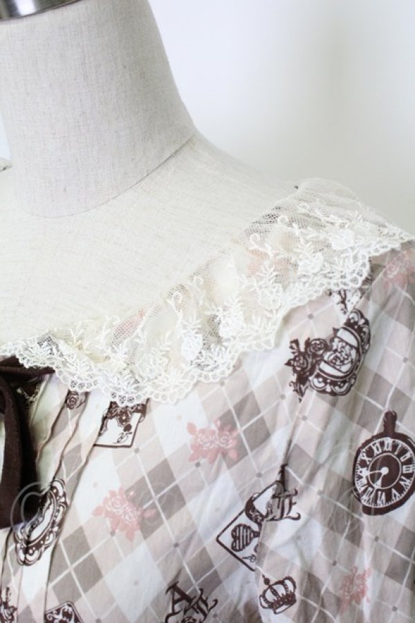 画像4: Ank Rouge / トランプ柄長袖ブラウス M ピンク T-26-02-15-009-CA-BL-SA-ZT (4)