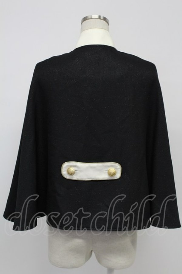 画像2: ALICE and the PIRATES / にゃんこポイントケープマント  黒Ｘ白 T-26-02-15-011-PA-JA-SA-ZT (2)