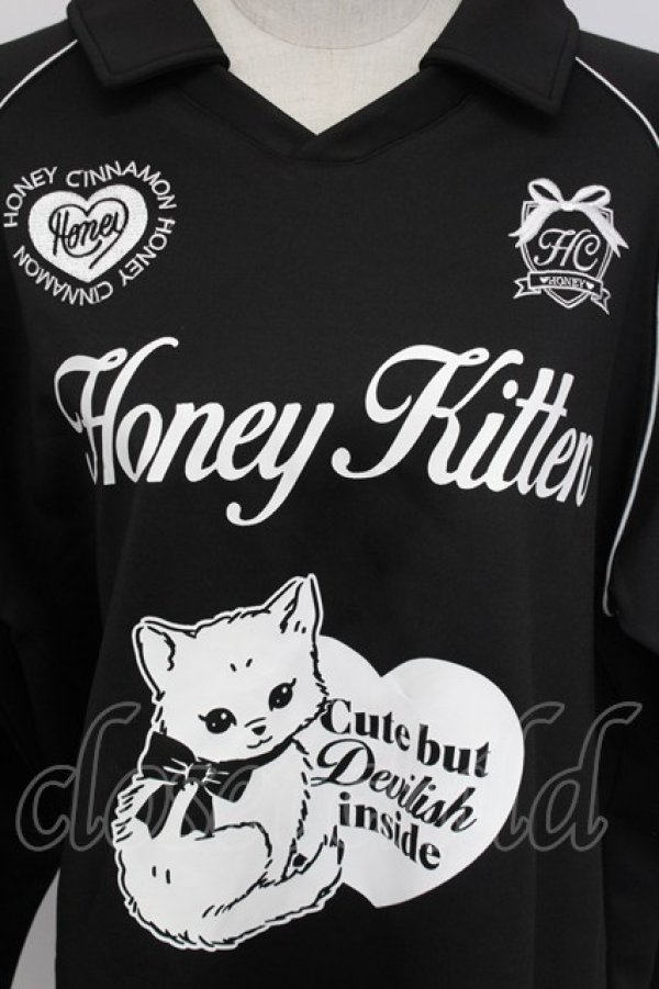 画像3: Honey Cinnamon / Honey Kitten袖ラインユニフォームトップス  黒Ｘ白 T-26-02-15-012-LO-JA-SA-ZT (3)