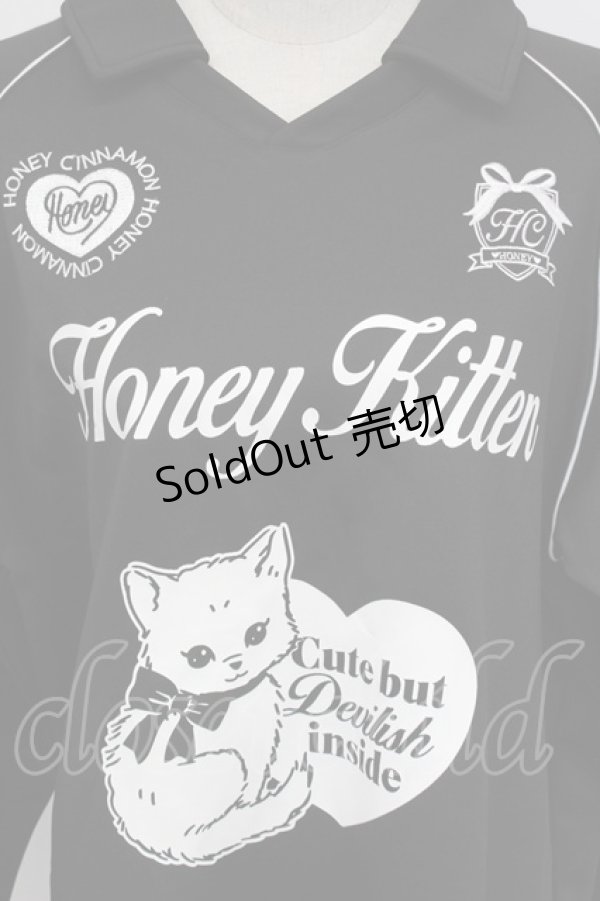 画像3: Honey Cinnamon / Honey Kitten袖ラインユニフォームトップス  黒Ｘ白 T-26-02-15-012-LO-JA-SA-ZT548 (3)