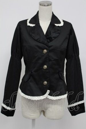 画像: Eri Aino's collaboration / ツイル*ベロアジャケット LL 黒Ｘ白 T-26-02-15-013-PU-JA-SA-ZT