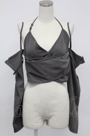 画像: Melt the lady / strap cover tops  グレー T-26-02-15-014-PU-TO-SA-ZT