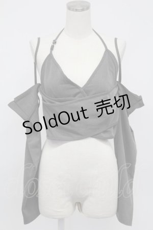 画像: Melt the lady / strap cover tops  グレー T-26-02-15-014-PU-TO-SA-ZT548