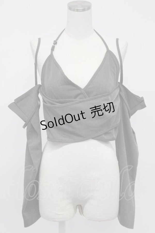 画像1: Melt the lady / strap cover tops  グレー T-26-02-15-014-PU-TO-SA-ZT548 (1)