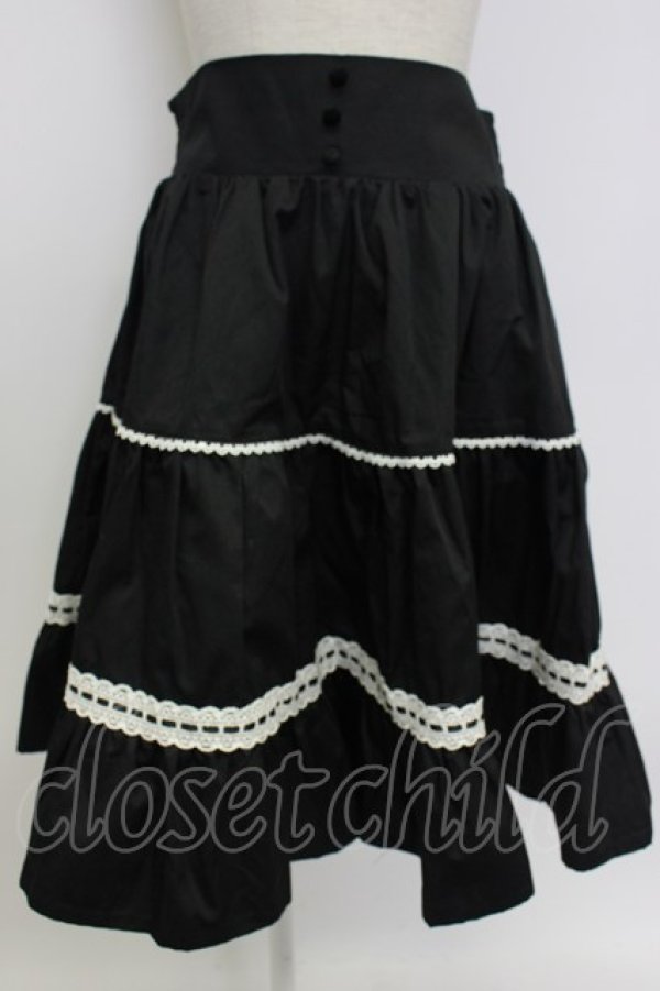 画像1: Eri Aino's Collection / シャーロットの水曜日スカート LL 黒Ｘ白 T-26-02-15-021-PU-SK-SA-ZT (1)