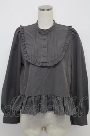 画像: FLC / 皆方由衣コラボペプラムブラウス L グレー T-26-02-15-022-LO-BL-SA-ZT