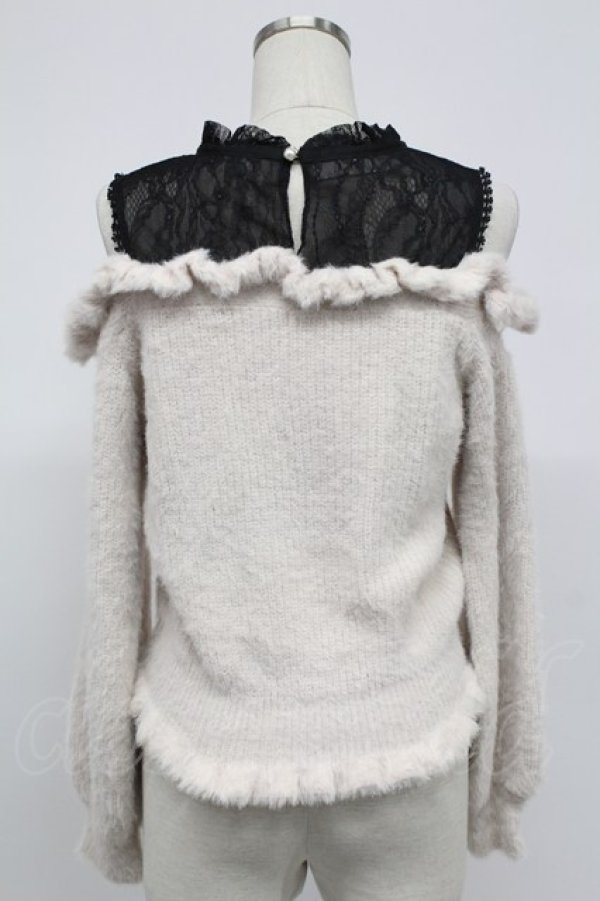 画像2: LIZ LISA / レイヤード風肩あきニット  ピンクｘ黒 T-26-02-15-024-LO-TO-SA-ZT (2)