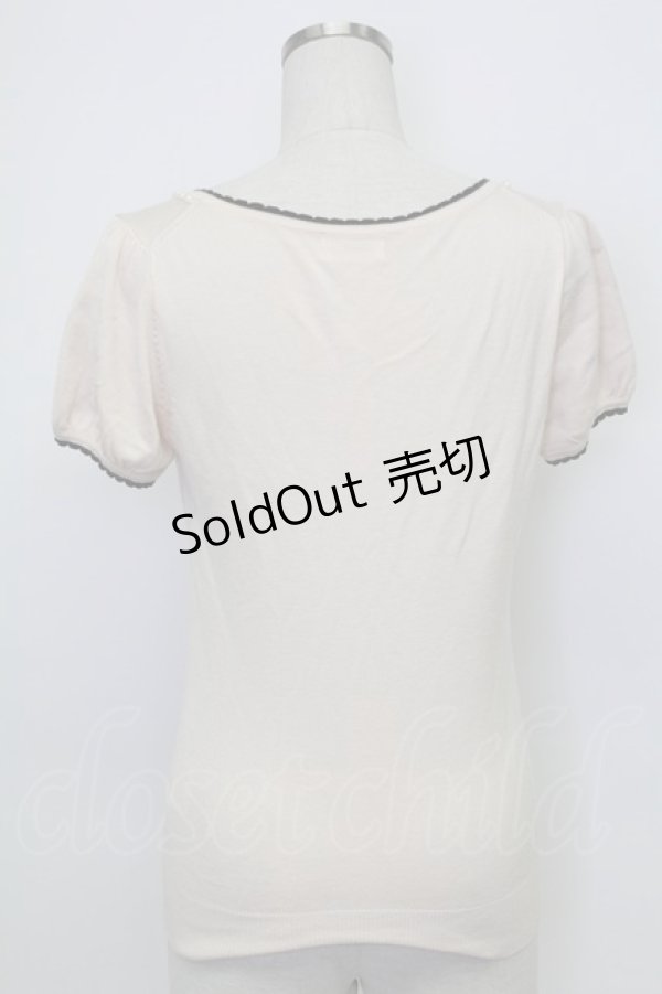 画像2: LODISPOTTO / 水玉半袖ニットトップス M ベージュ T-26-02-15-027-LO-TO-SA-ZT (2)