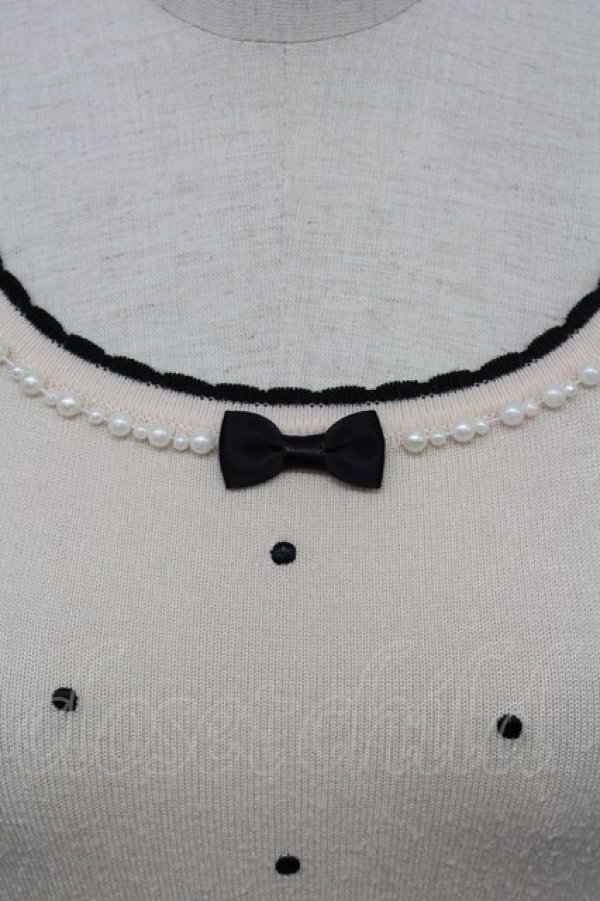 画像3: LODISPOTTO / 水玉半袖ニットトップス M ベージュ T-26-02-15-027-LO-TO-SA-ZT (3)