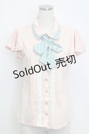 画像: Ank Rouge / キャンディ刺繍開襟ブラウス M オレンジ×グリーン T-26-02-15-028-CA-BL-SA-ZT