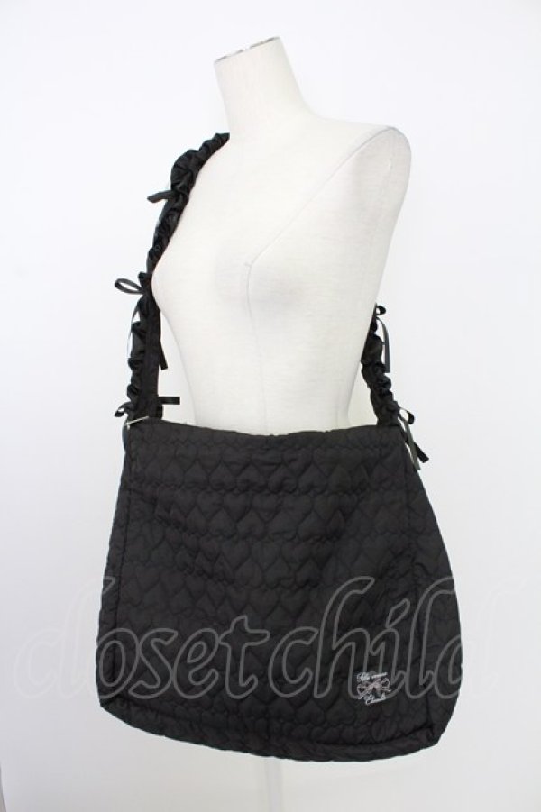 画像1: majoretty / MRハートキルトSD ショルダーバッグ  黒 T-26-02-16-024-GO-BG-SA-ZT (1)