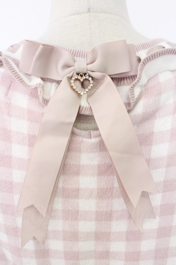 画像3: LIZ LISA / ギンガムジャガードニットトップス 0 ピンク T-26-02-16-003-LO-TO-SA-ZT (3)