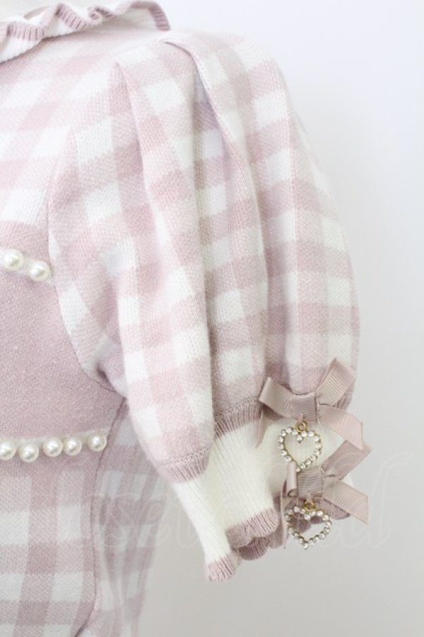 画像4: LIZ LISA / ギンガムジャガードニットトップス 0 ピンク T-26-02-16-003-LO-TO-SA-ZT (4)