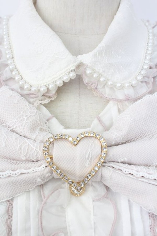 画像3: LIZ LISA / ハートリボンオフショル半袖ブラウス  白Ｘピンク T-26-02-16-005-LO-BL-SA-ZT (3)