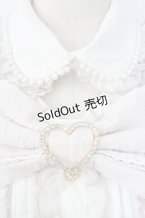 画像3: LIZ LISA / ハートリボンオフショル半袖ブラウス  白Ｘピンク T-26-02-16-005-LO-BL-SA-ZT (3)