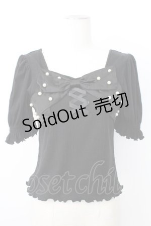 画像: Ank Rouge / ReTwinkle パールリボン M ブラック T-26-02-16-008-CA-TO-SA-ZT