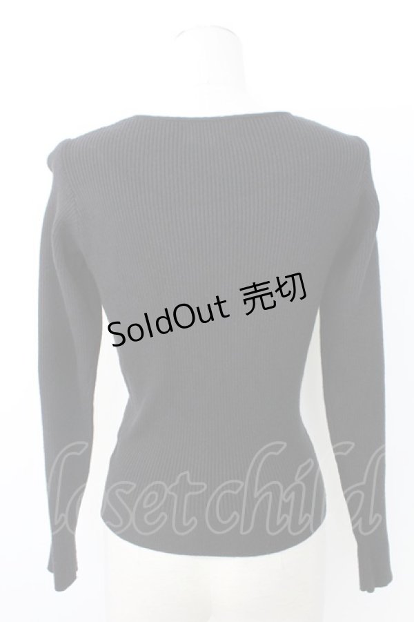 画像2: Ank Rouge / パールリボンニットトップス  黒 T-26-02-16-009-CA-TO-SA-ZT557 (2)