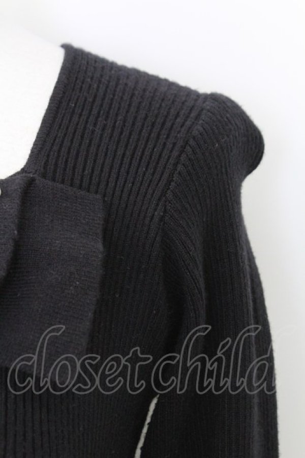 画像4: Ank Rouge / パールリボンニットトップス  黒 T-26-02-16-009-CA-TO-SA-ZT (4)