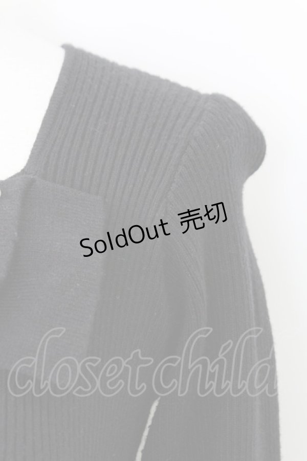 画像4: Ank Rouge / パールリボンニットトップス  黒 T-26-02-16-009-CA-TO-SA-ZT557 (4)